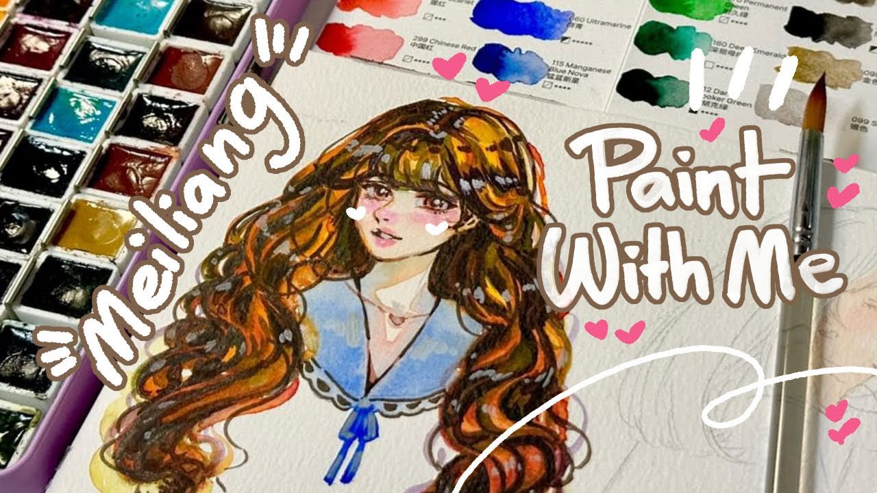 trying out Meiliang Watercolor | How to paint hair with watercolor | Arrtx Sketch book | Unboxing