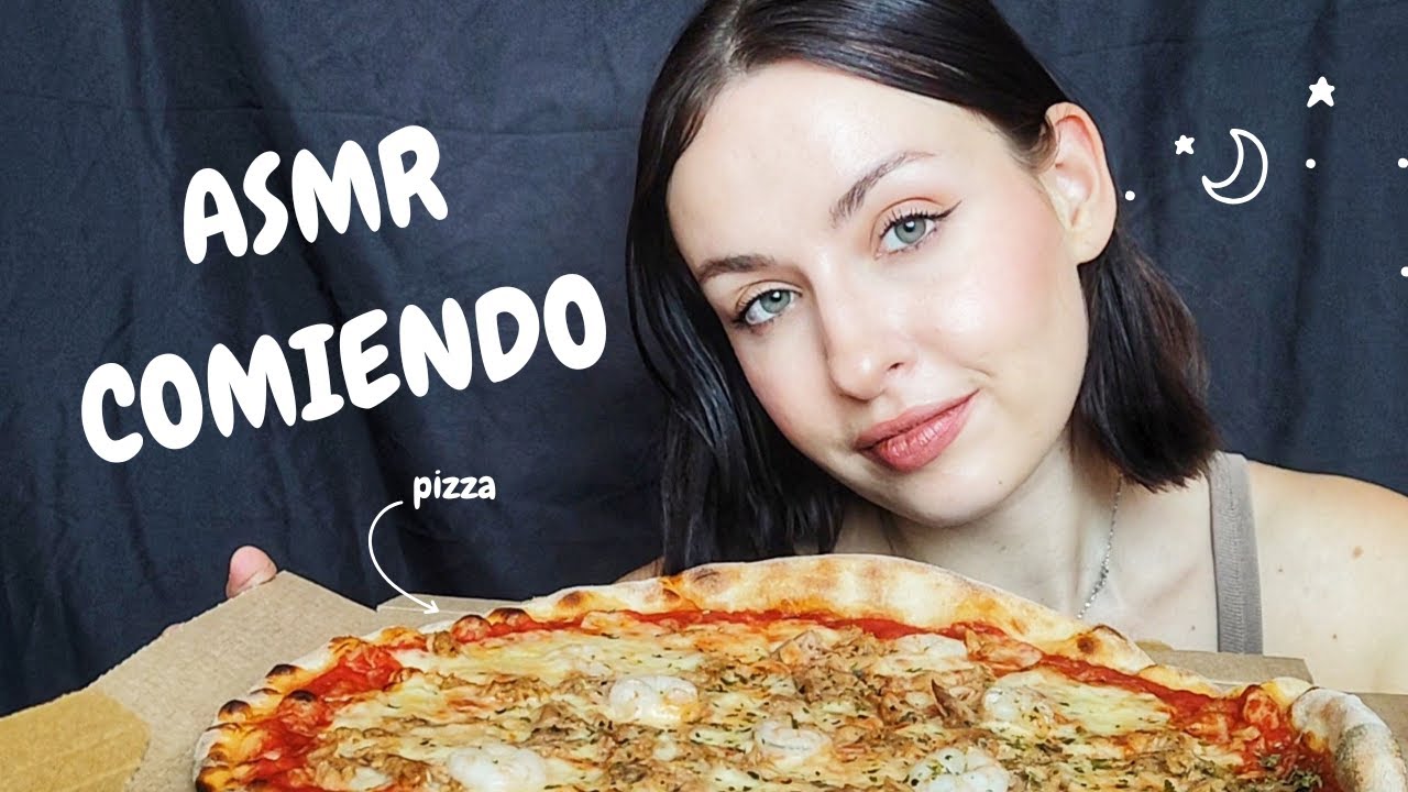 PIZZA+HELADO--- ASMR COMIENDO😋🍕