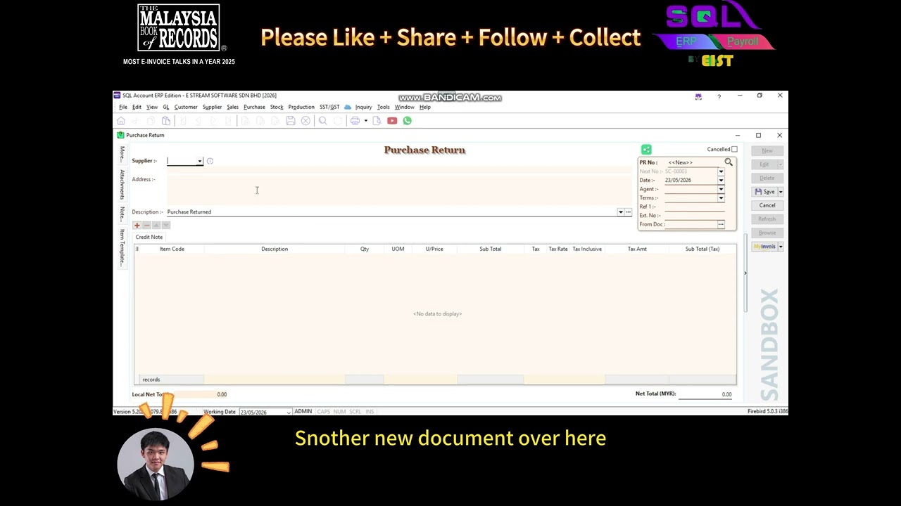 📦 Учебное пособие по SQL Accounting: Как оформить возврат покупки