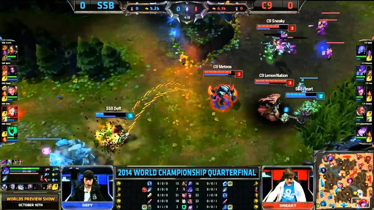 C9 Meteos Botlane Gank - SSB vs C9 Game 1 (S4 Worlds)
