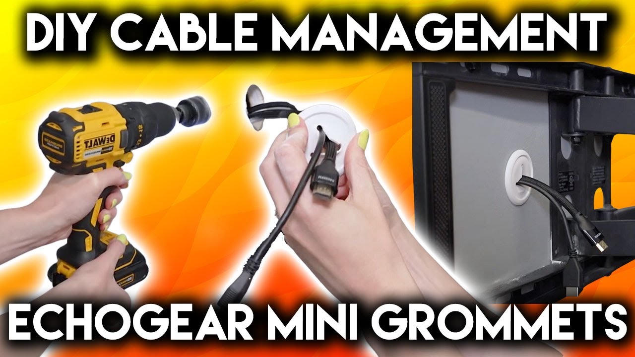 Easily Hide Your Cables and Wires | ECHOGEAR Cable Management Mini Grommets | 4 Pack - White