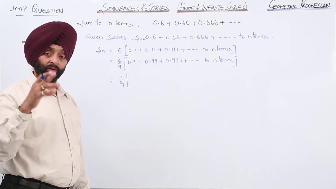 CBSE Best l CLASS 11 l MATH l SEQUENCE AND SERIES l Sum of  n terms  Geometric  Progression l L24
