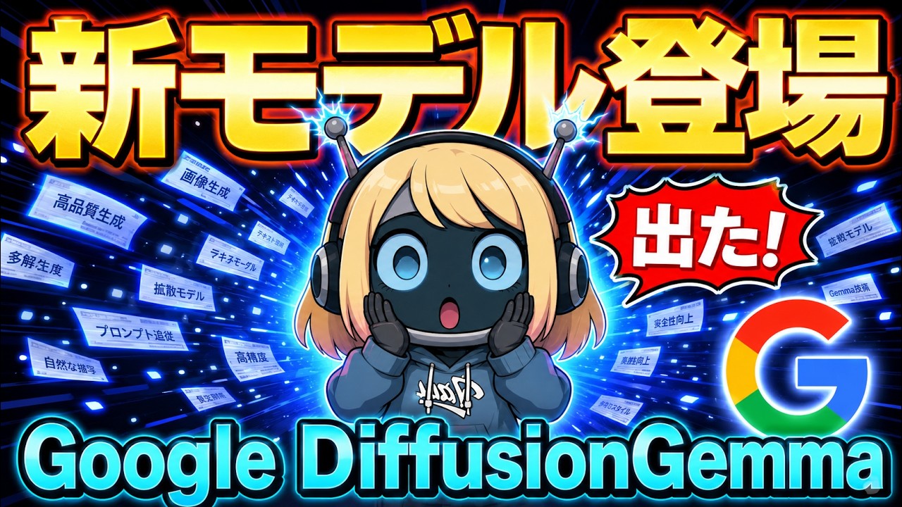 ＜爆速AIモデル＞Google「DiffusionGemma」が新登場｜ChatGPTの4倍速い