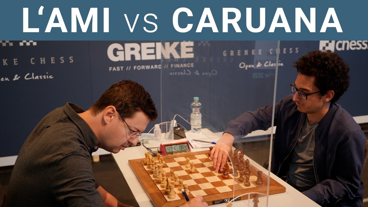 Erwin L'Ami vs Fabiano Caruana || First Chess Moves Schachbundesliga 2020