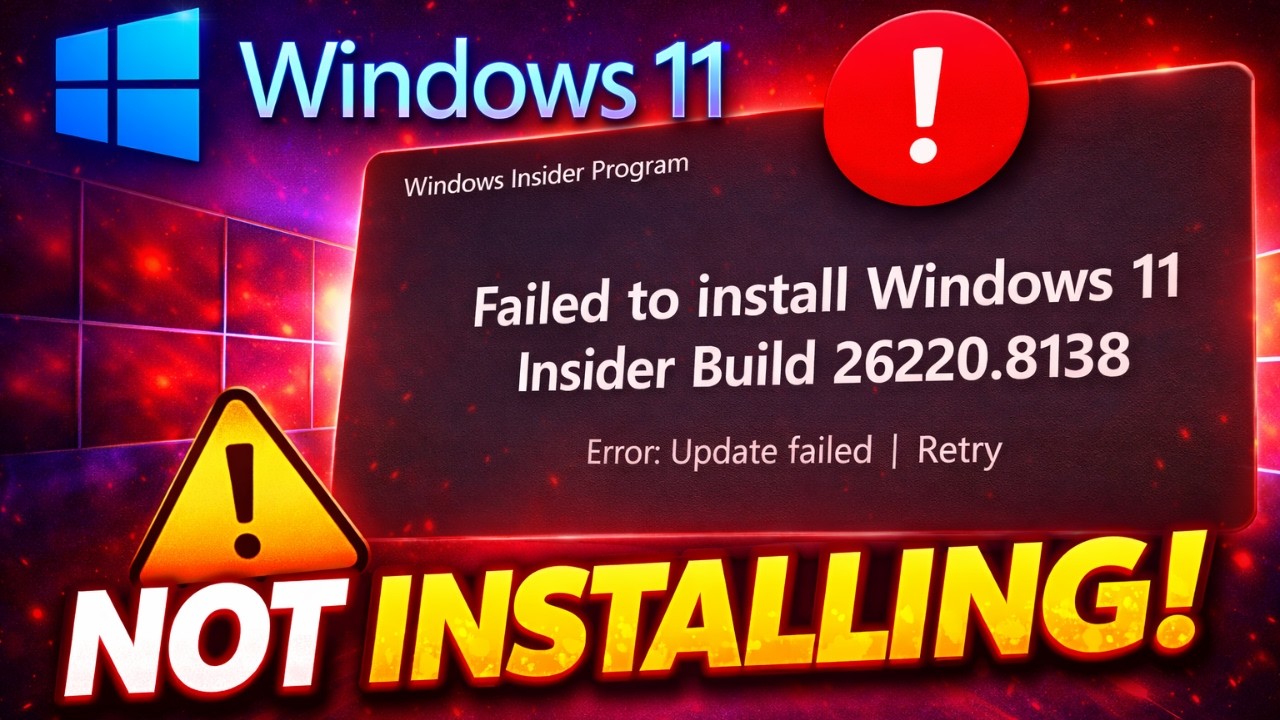 Windows 11 Insider Build 26220.8138 Not Installing? Fix Stuck Update & Restart Loop (100% Working)