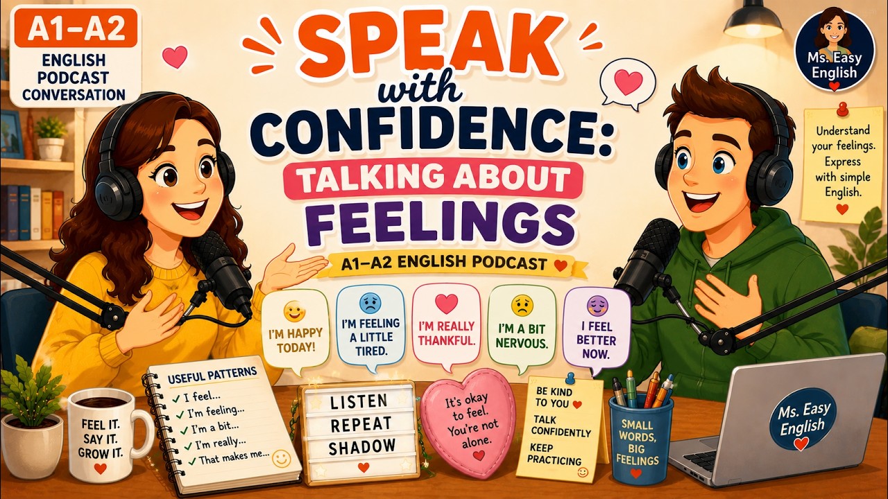 Speak with Confidence: Talking About Feelings | A1–A2 | English Podcast Conversation