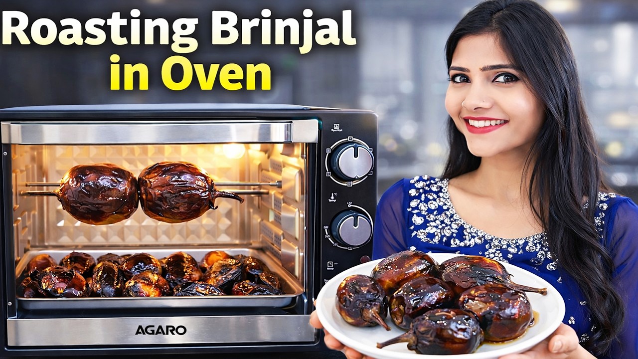 Roasting Brinjal in Oven for Bharta | Roasting Brinjal in Oven | how to roast brinjal in OTG ,Oven