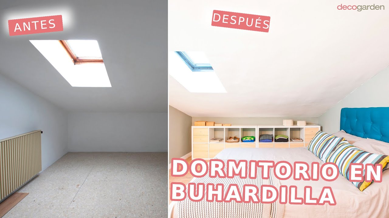 ¿Tu dormitorio en una BUHARDILLA? // Dormitorio con techo inclinado con Decogarden