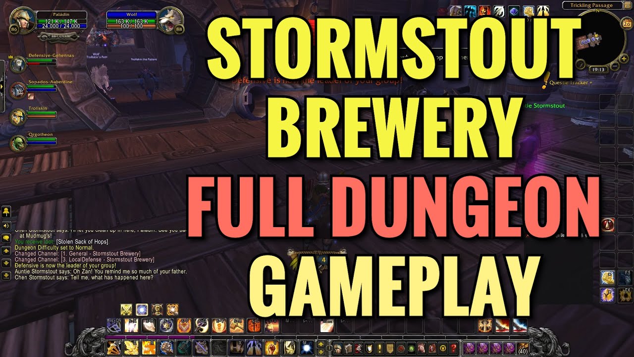 World Of Warcraft Gameplay - Stormstout Brewery FULL Dungeon (No Commentary)