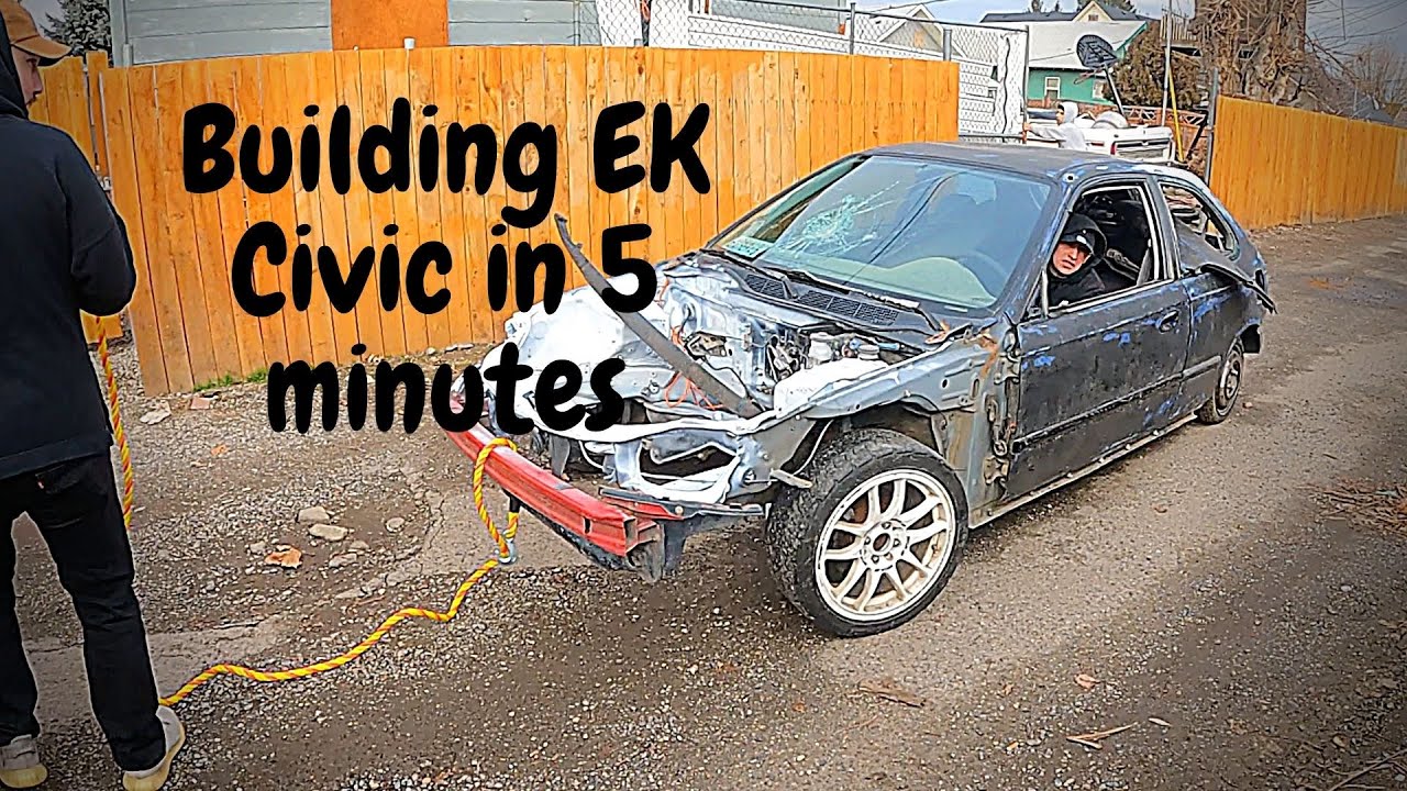 Building a Honda civic EK hatchback in 5 minutes ( crazy transformation! )