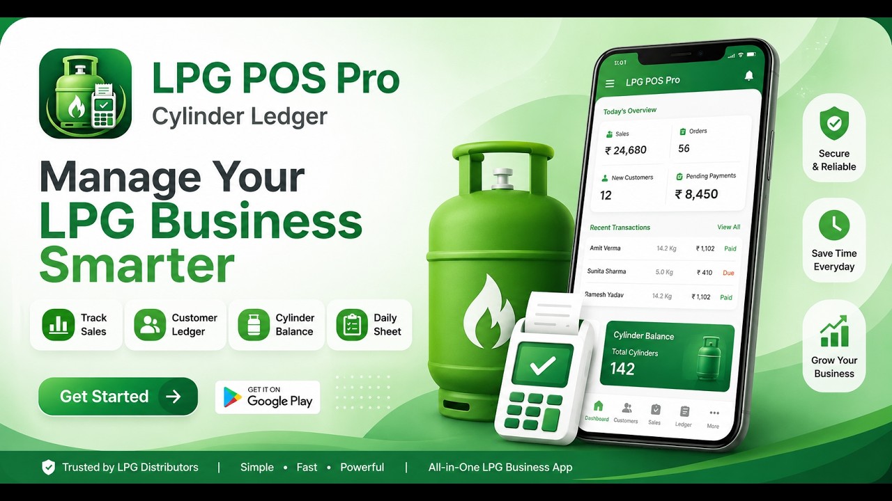 LPG POS Pro: Cylinder Ledger App for LPG Dealers & Cylinder Shops