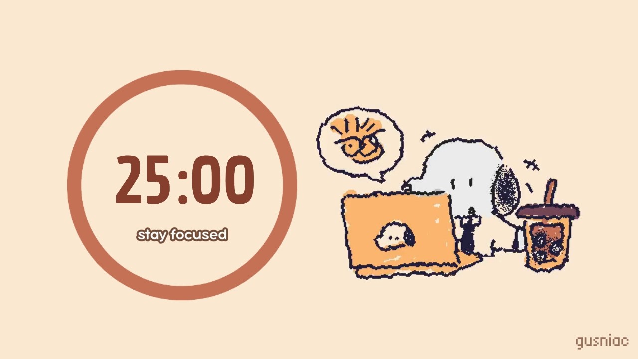 Study With Me | Pomodoro Timer 25/5 x 4 | Boba Drink, No Mid Ads