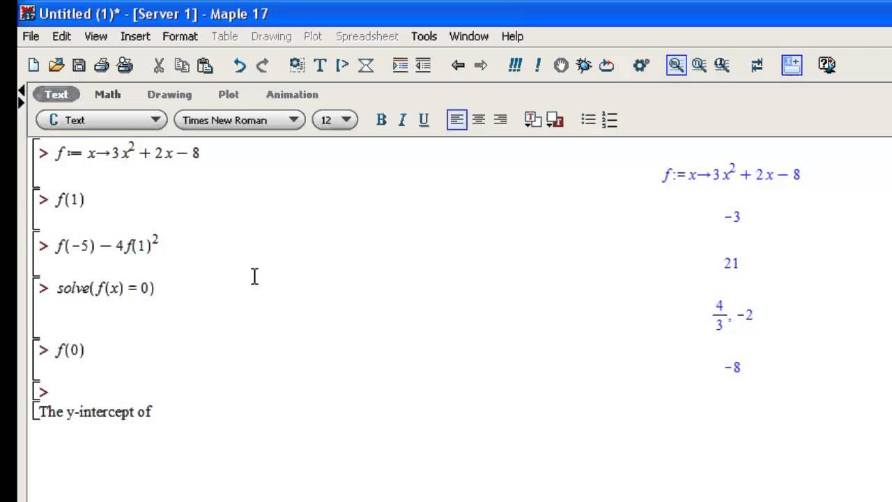 Function Basics in Maple