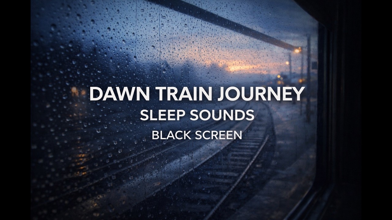 Dawn Train Journey Ambience – Sleep Sounds (Black Screen, 8 Hours)
