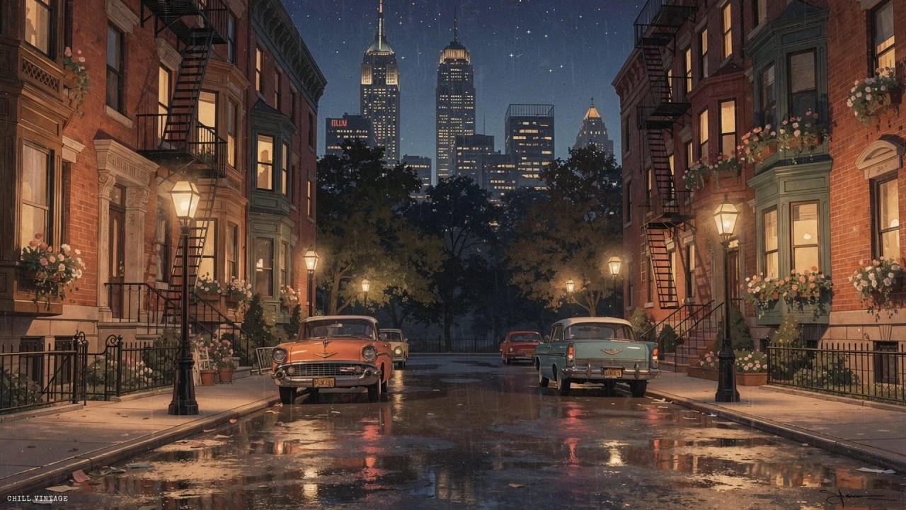 Midnight in the 1940s City | Cozy Soft Vintage Jazz Ambience