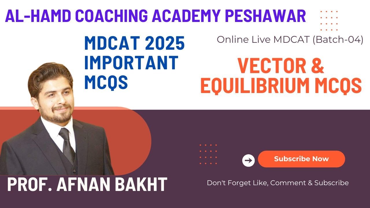 Vector MCQs || Physics || MDCAT || Online Live Class || Batch-04