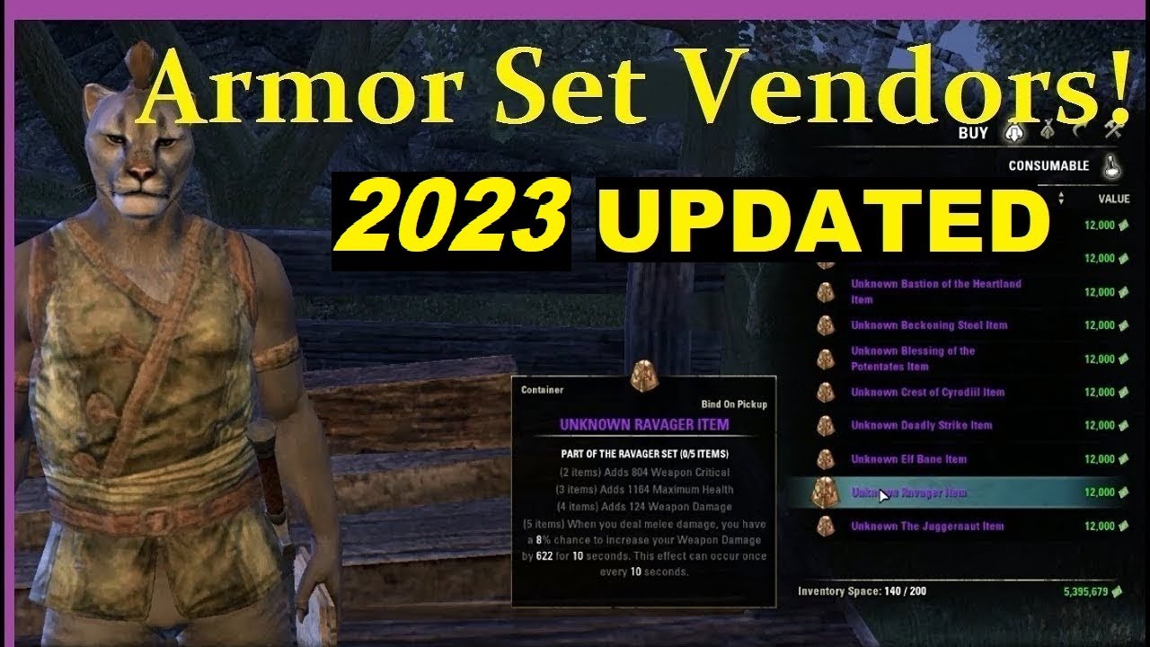 🔷 ESO - Cyrodiil Armor Set Vendors! (UPDATED) Locations & Armor Sets Lists!