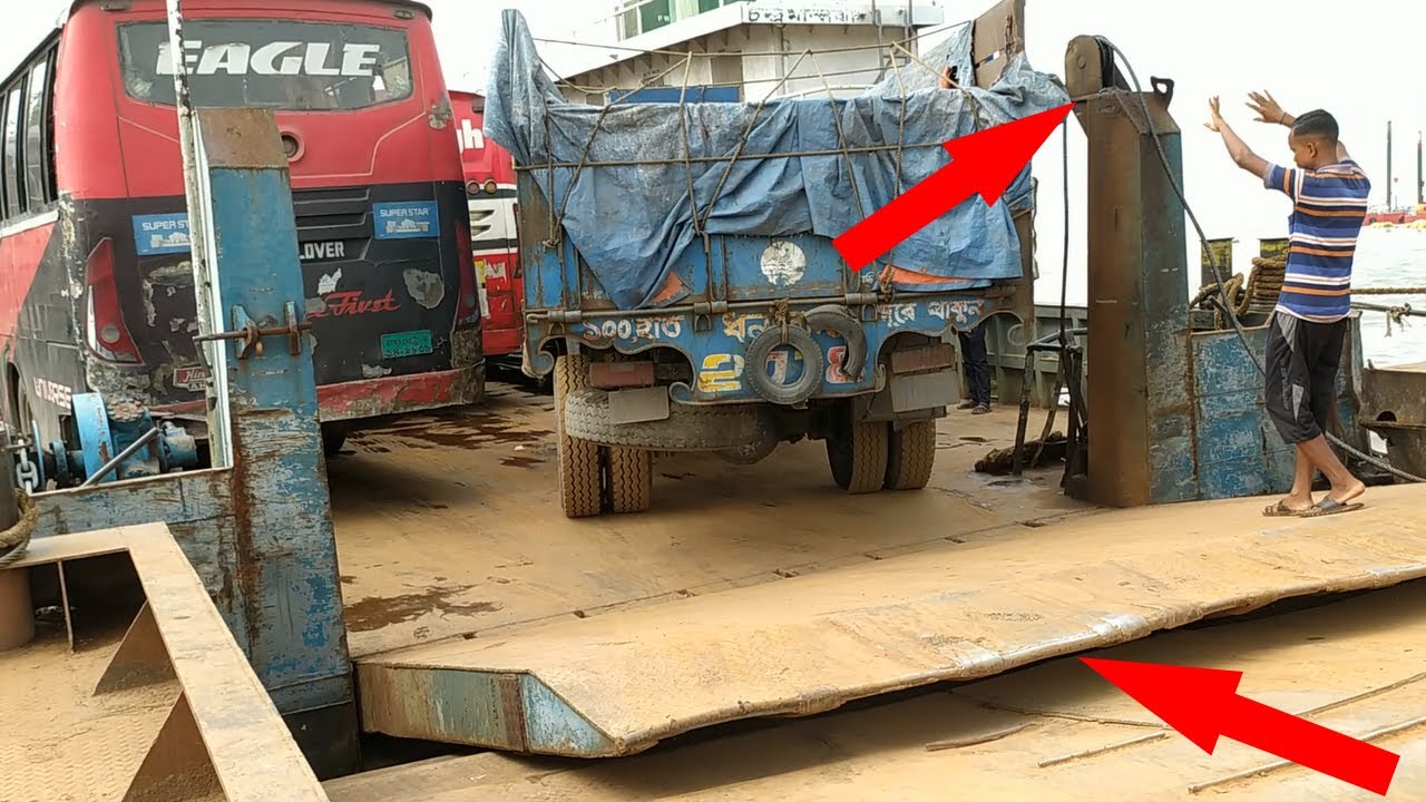 Shohagh Eagle Bus and Track Loading Paturia Daudlatdia Ferry Ghat