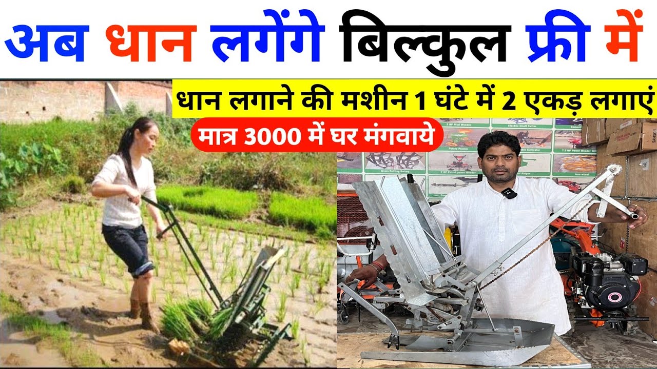 5 साल की गारंटी वाली सस्ती धान लगाने की मशीन|Two rows manual rice🌾transplanter|dhan ropai ki machine