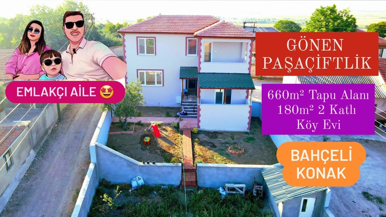 Satıldı! GÖNEN PAŞAÇİFTLİK’TE 660m² #SATILIK BAHÇELİ KONAK!