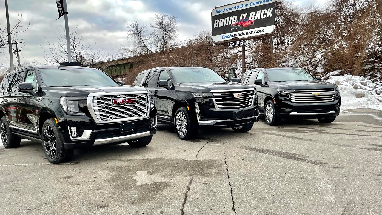 Escalade Platinum против Ultimate Denali против Tahoe High Country. Подборка моделей, которые под...