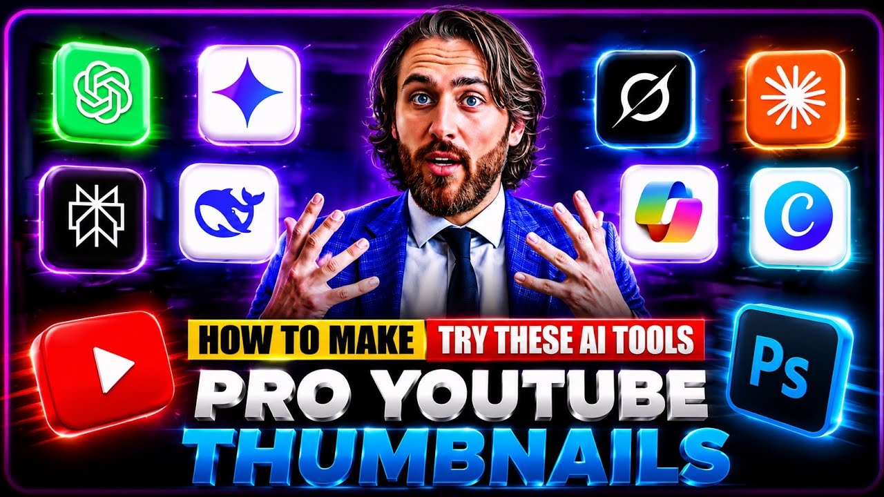 Photoshop Tutorial Thumbnail: AI Tutorial Thumbnail Face Editing Mr Beast Style Step by Step