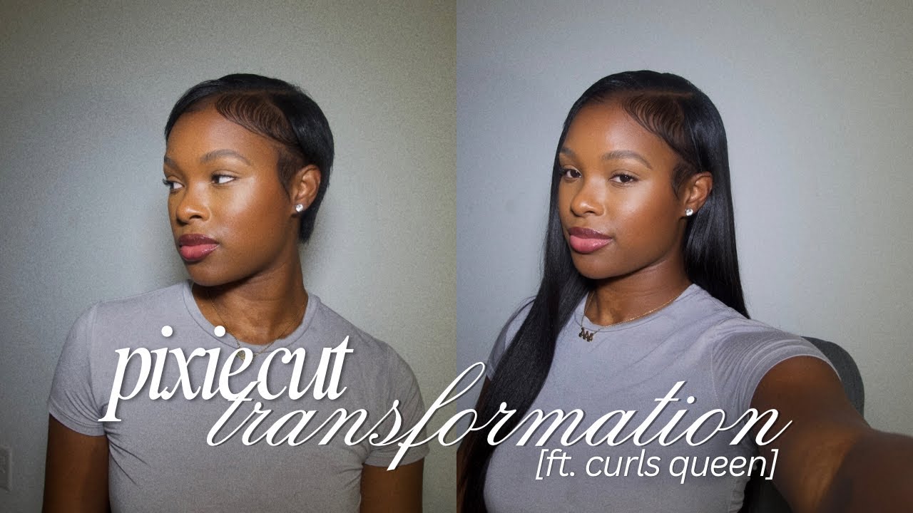 How To: Install Clip-Ins on Short Fine Hair Hair/Pixie Cut...Seamless, Easy & Quick! ft. CURLSQUEEN