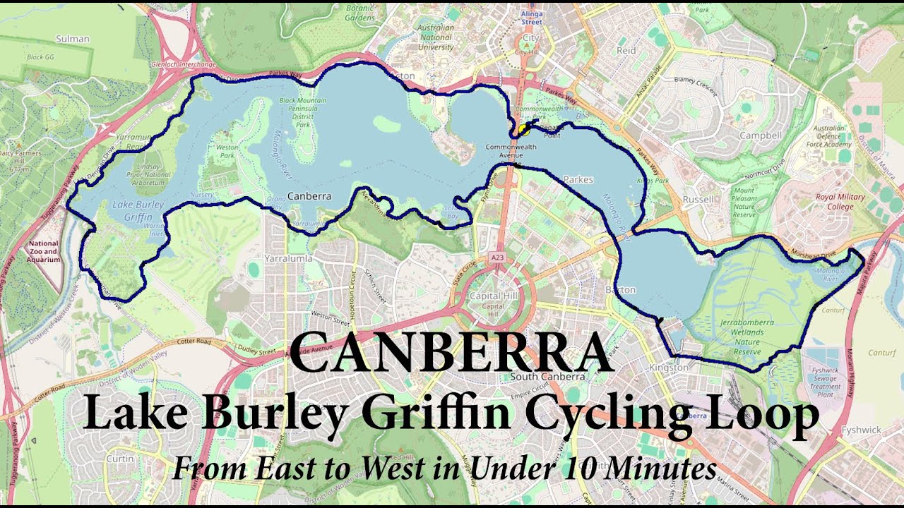 Cycling Canberra's beautiful Lake Burley Griffin Loop (c 30km)