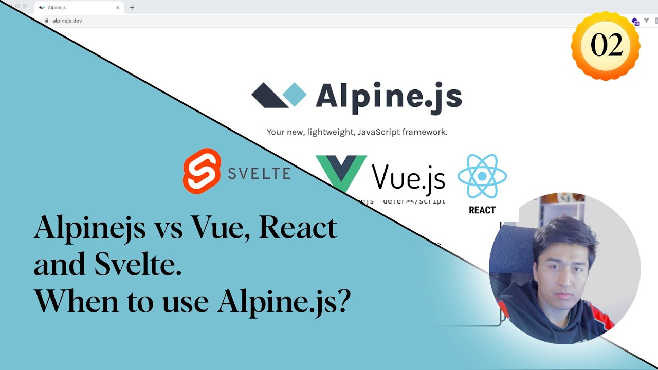 Alpinejs vs Vue, React and Svelte. When to use Alpine.js?