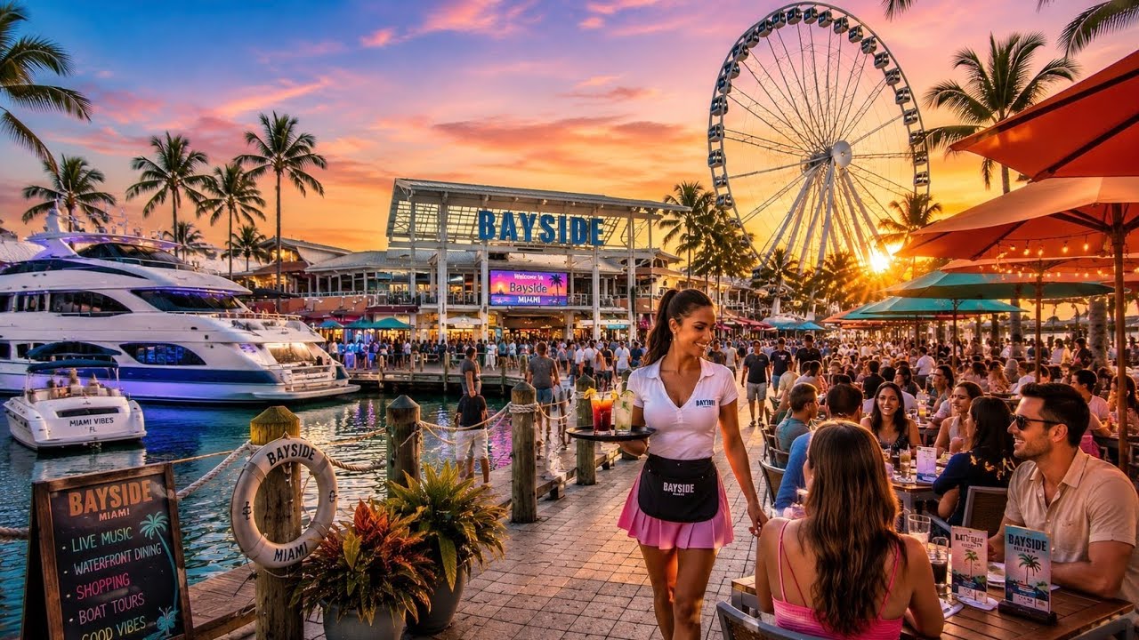MIAMI 🇺🇸 | Bayside Waterfront Walking Tour 