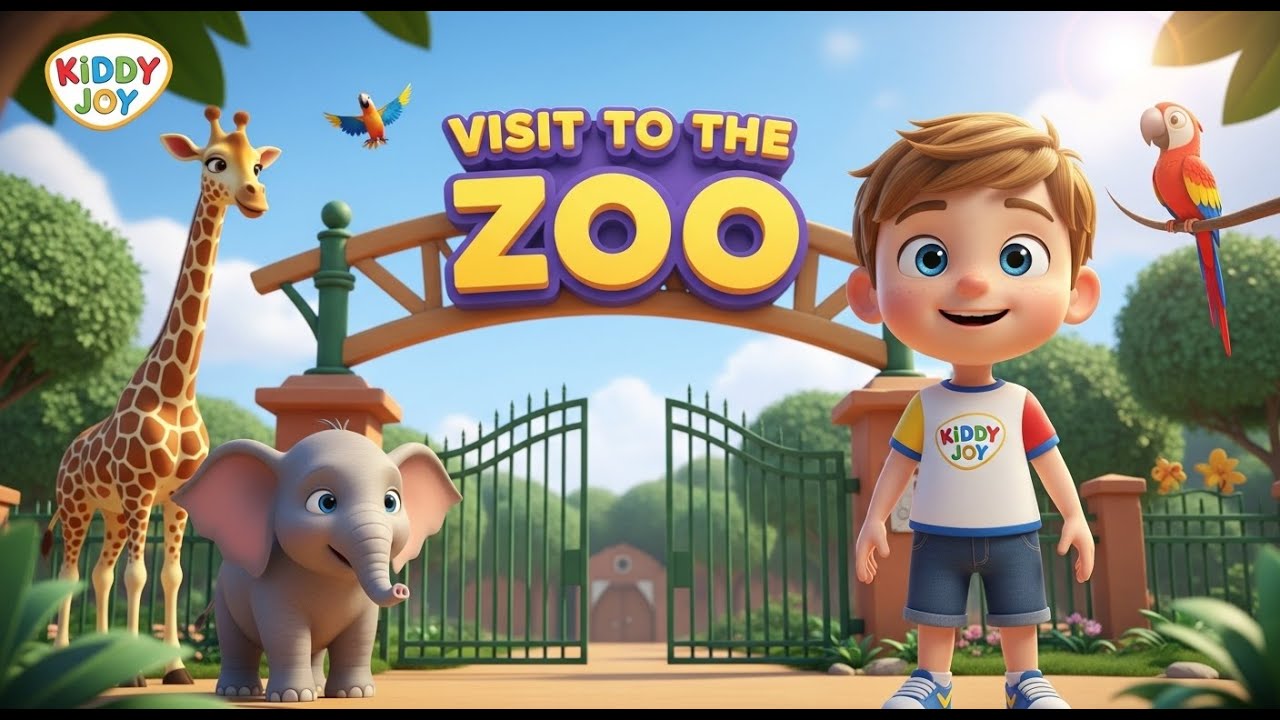 🟢 Visit to the Zoo 🐘 | Fun Animal Adventure for Kids | Kiddy Joy Official | Educational 3D Cartoon |