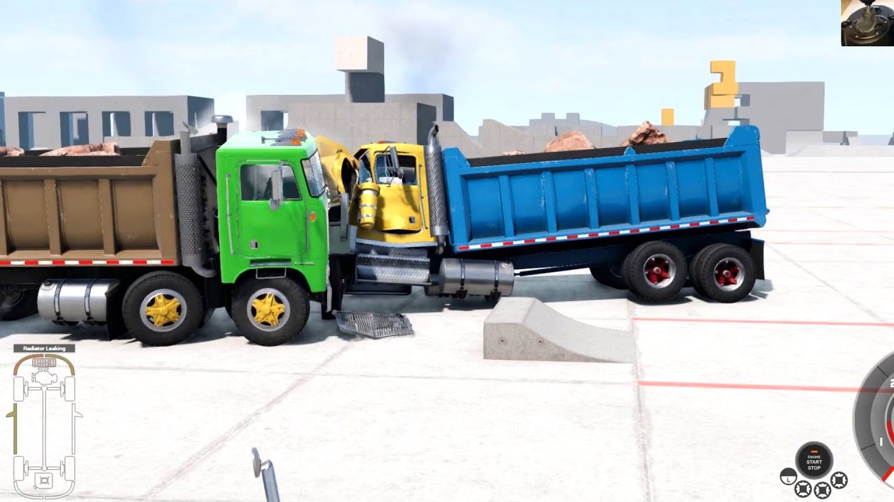 BeamNG Drive 0.31 - Truck Crash Tests Simulation Steering Wheel Gameplay