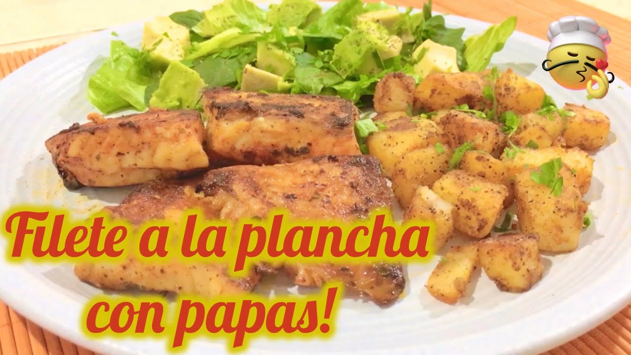 FILETE DE PESCADO A LA PLANCHA CON PAPAS!! 😋👩🏼‍🍳