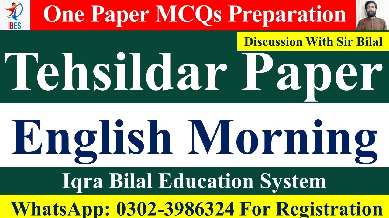 Tehsildar English Morning Paper Live Session Discussion 100Complete Questions with  Answers I IBES