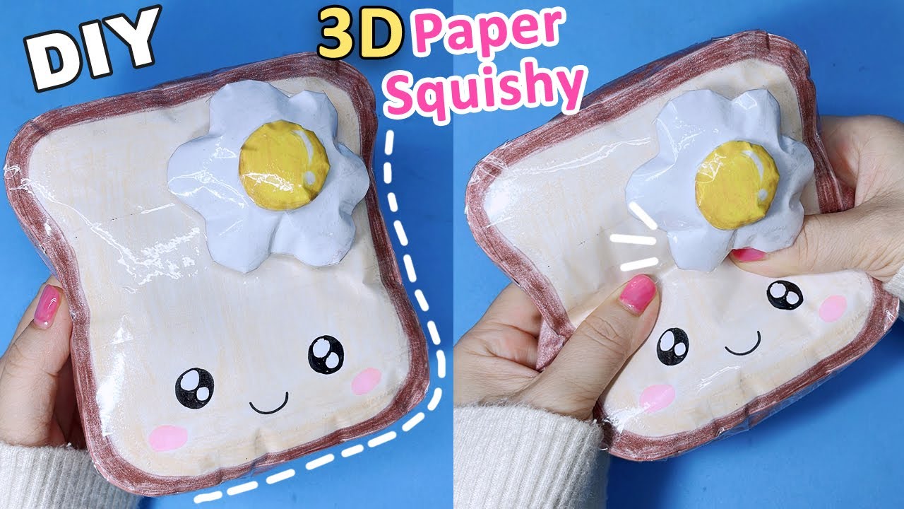 Cách làm Squishy Lát bánh mì 3D Cute/ DIY Cute paper squishy/ Liam Channel