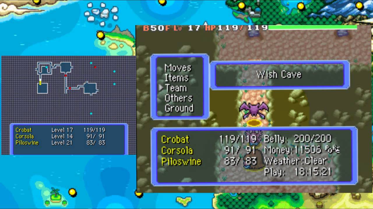 Pokemon mystery dungeon blue rescue team wish cave full run