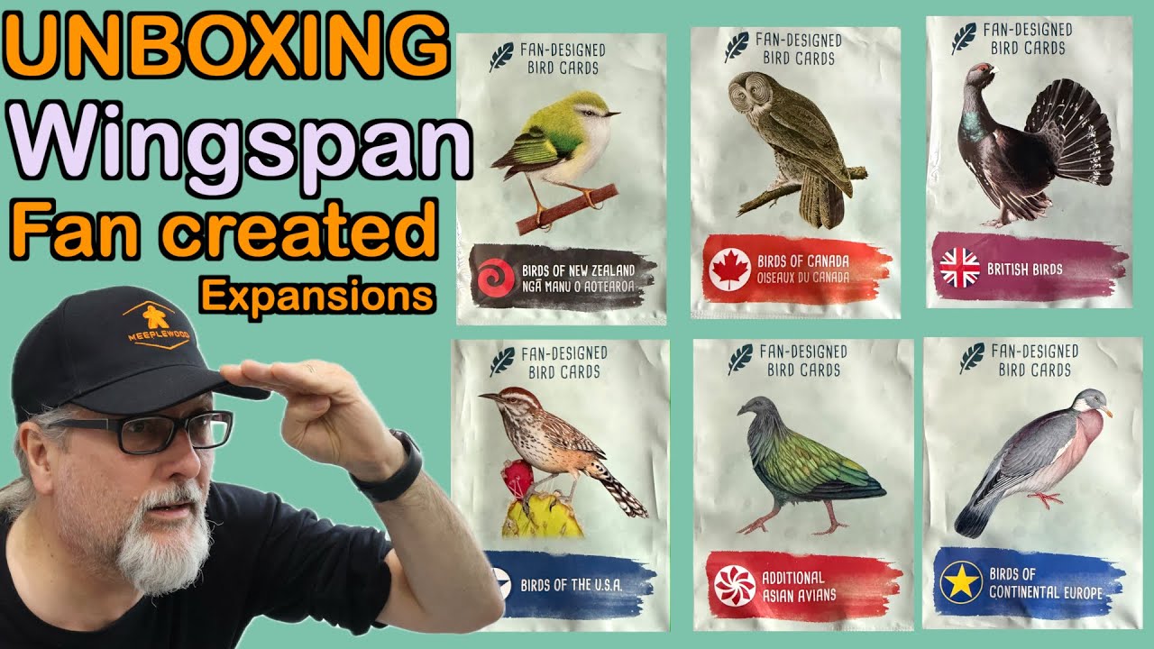 Распаковка 6 новых промо-дополнений Wingspan от Stonemaier Games, созданных фанатами | 25 потряса...
