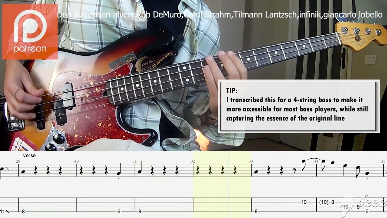 ROSÉ & Bruno Mars - APT. BASS COVER + PLAY ALONG TAB + SCORE