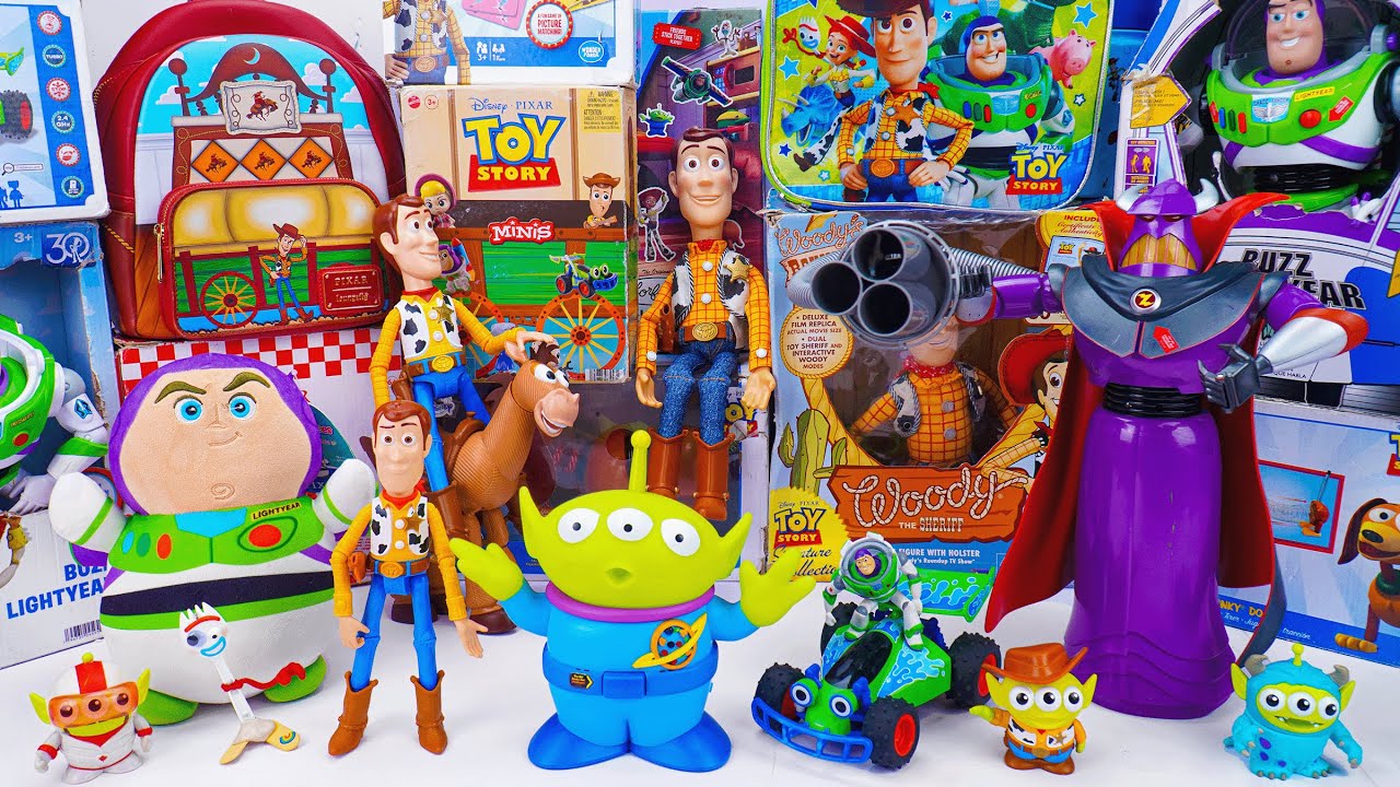 Unboxing Disney Pixar Toy Story toy collection ASMR | Woody & Bullseye, Buzz Lightyear & Zurg, Alien