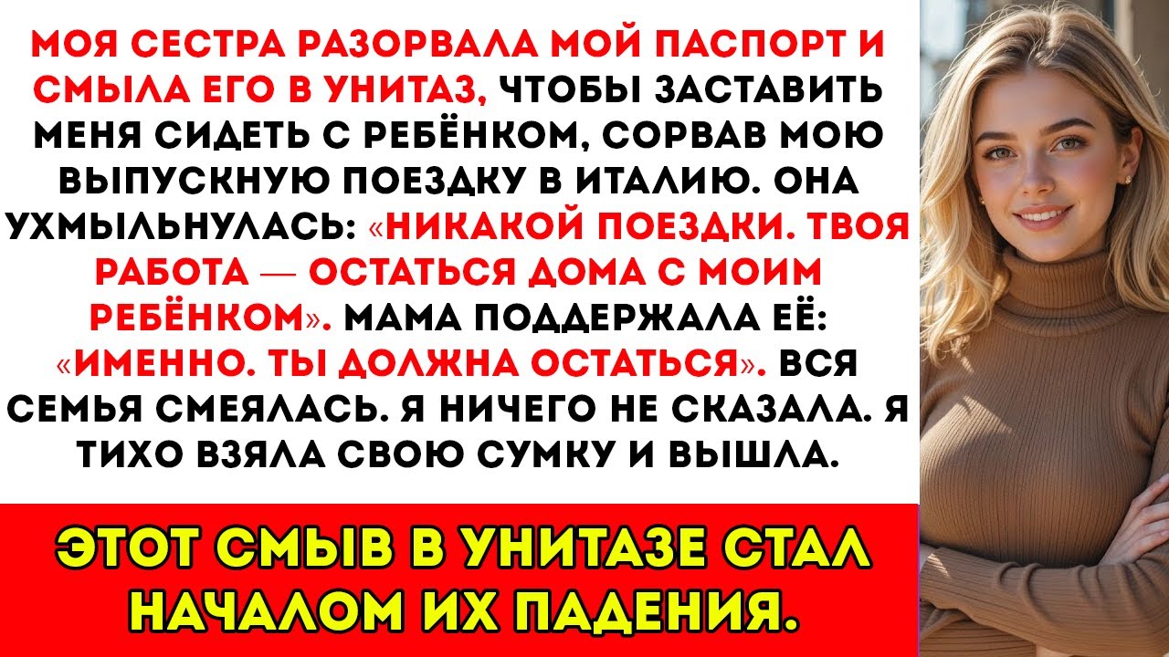 Моя сестра порвала мой паспорт и бросила его в туалет, чтобы заставить меня сидеть с детьми поездка