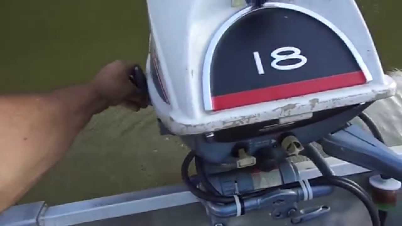 1966 Evinrude 18 HP on the lake.