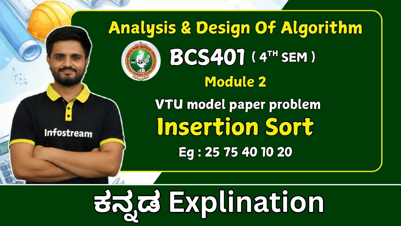 VTU Model Paper - Insertion sort  | Data structures &Algorithms| VTU &All universities