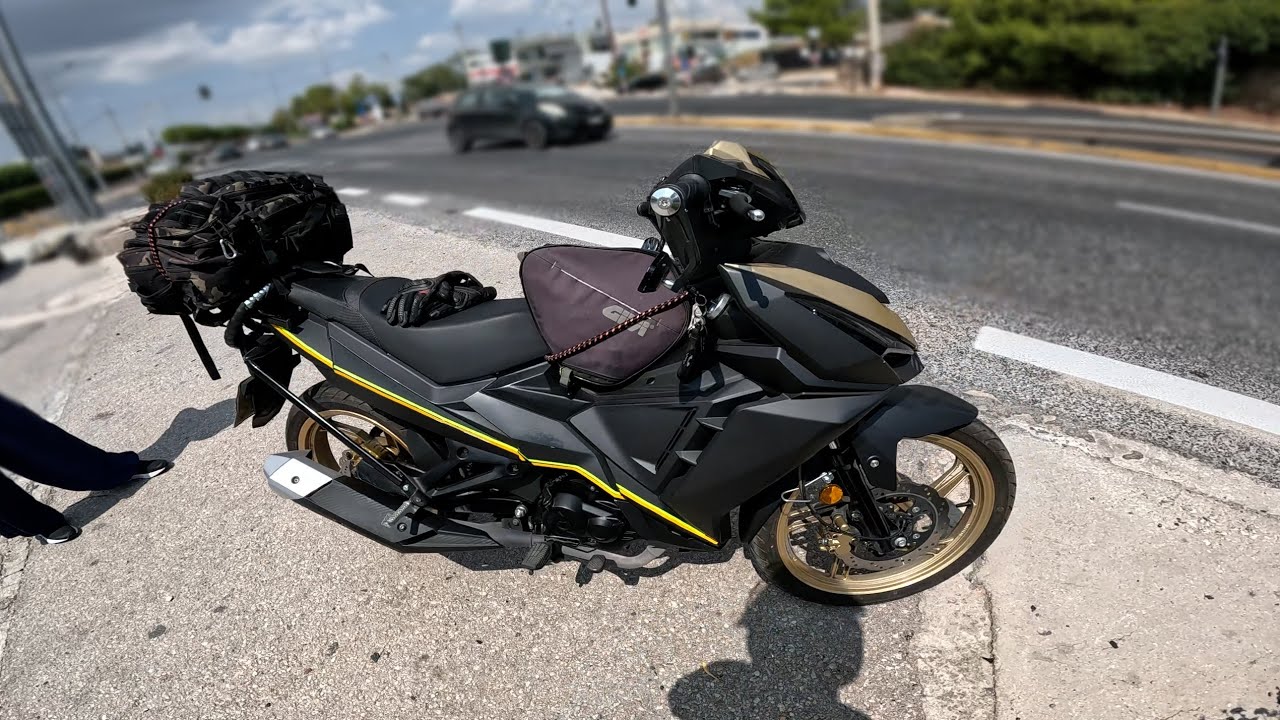 SYM VF 185 moped motorcycle Ride - Athens to Marathon