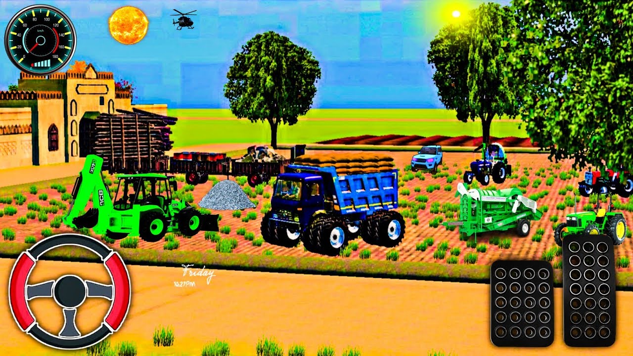 🔴Drive JCB and Uploading 🪨🏗Stone From Dumper🌋 Truck in Game #truck​​ #jcb​​ #tractor​​ #dumper​​ 
