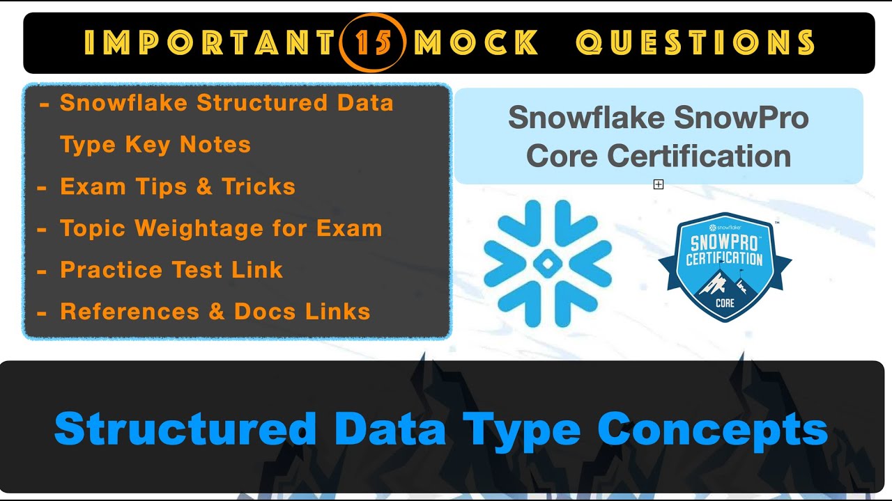 Data Types (Structured) Concepts Snowflake | Sample Questions | SnowPro Certification