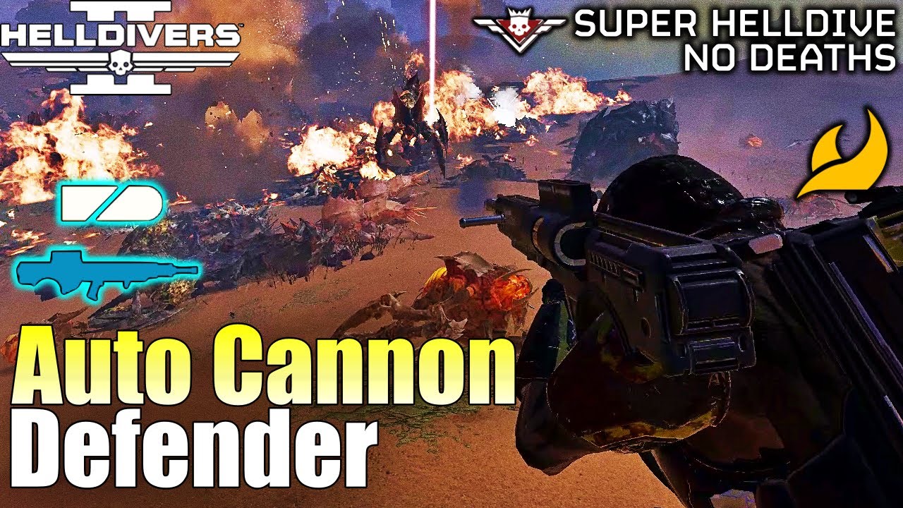 Helldivers 2 - Autocannon & Defender loadout gameplay (No commentary, Max difficulty, No deaths)