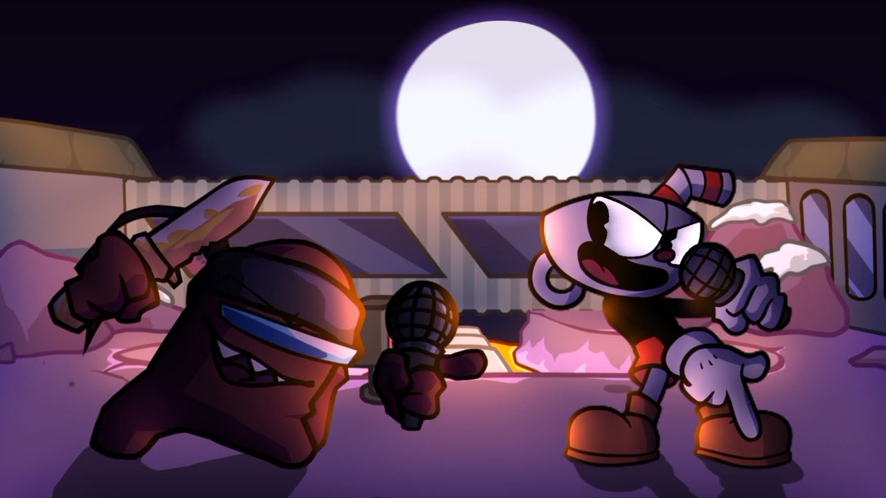 FNF Mashup: Maroon Imposter vs Cuphead - Ashes x Technicolor Tussle