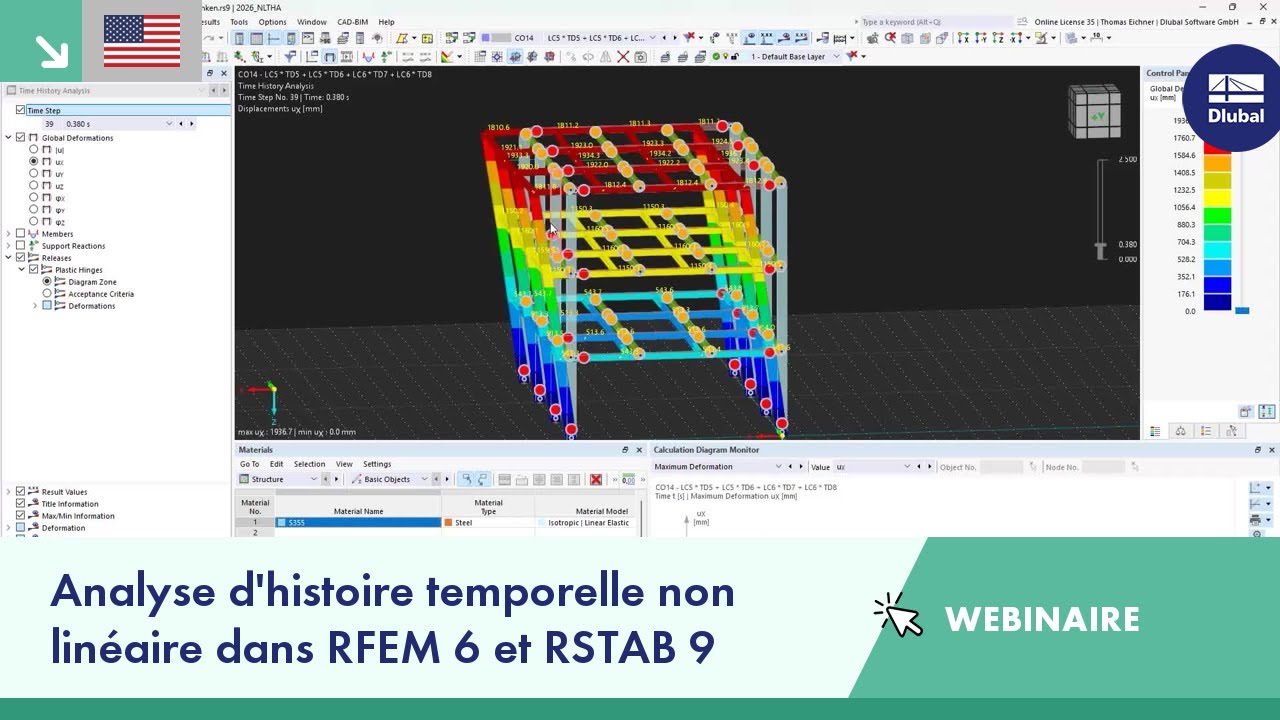 [EN] Webinaire, | Analyse de l'historique temporel non linéaire dans RFEM 6 et RSTAB 9