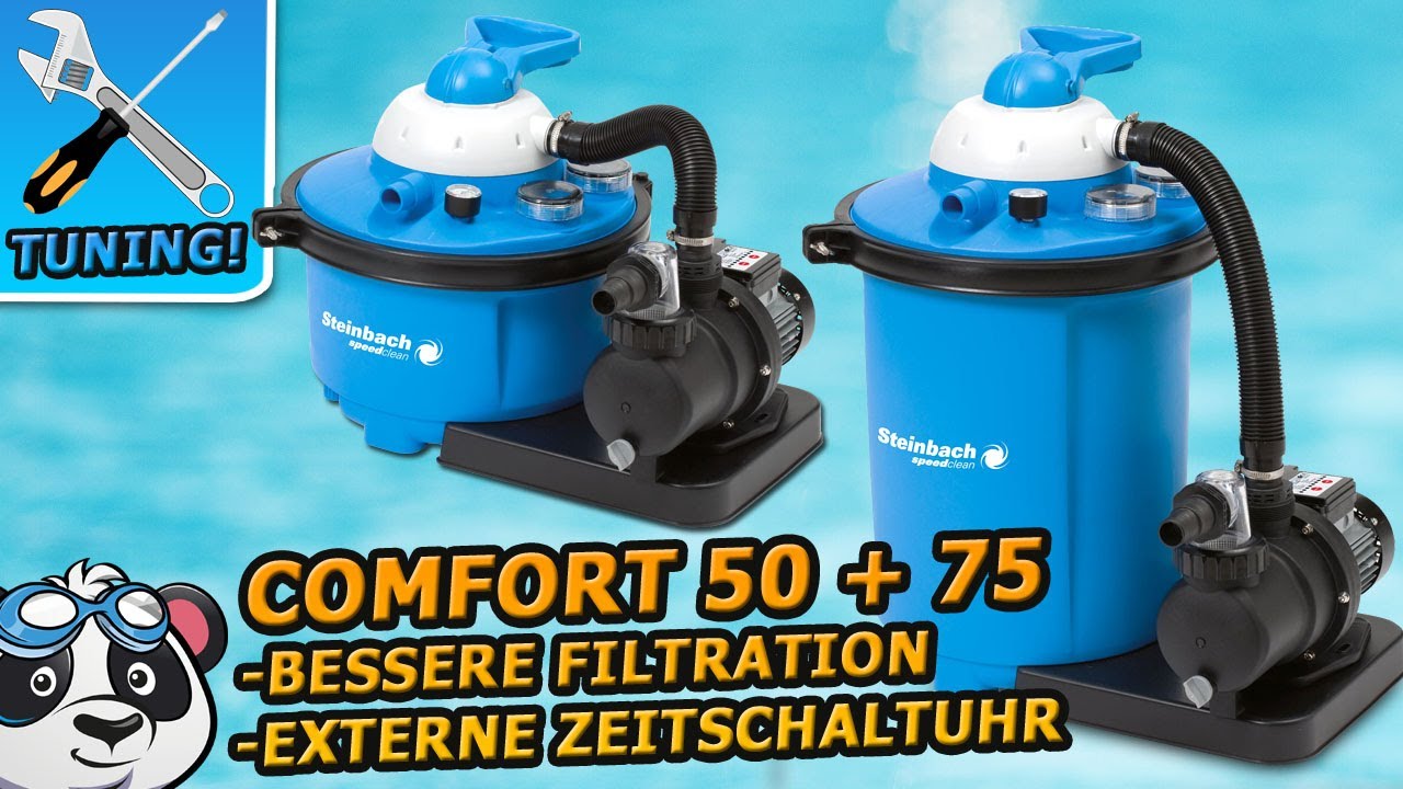 Steinbach Sandfilteranlage Comfort 50 +75  Tuning: Bessere Filtration und externe Zeitschaltuhr