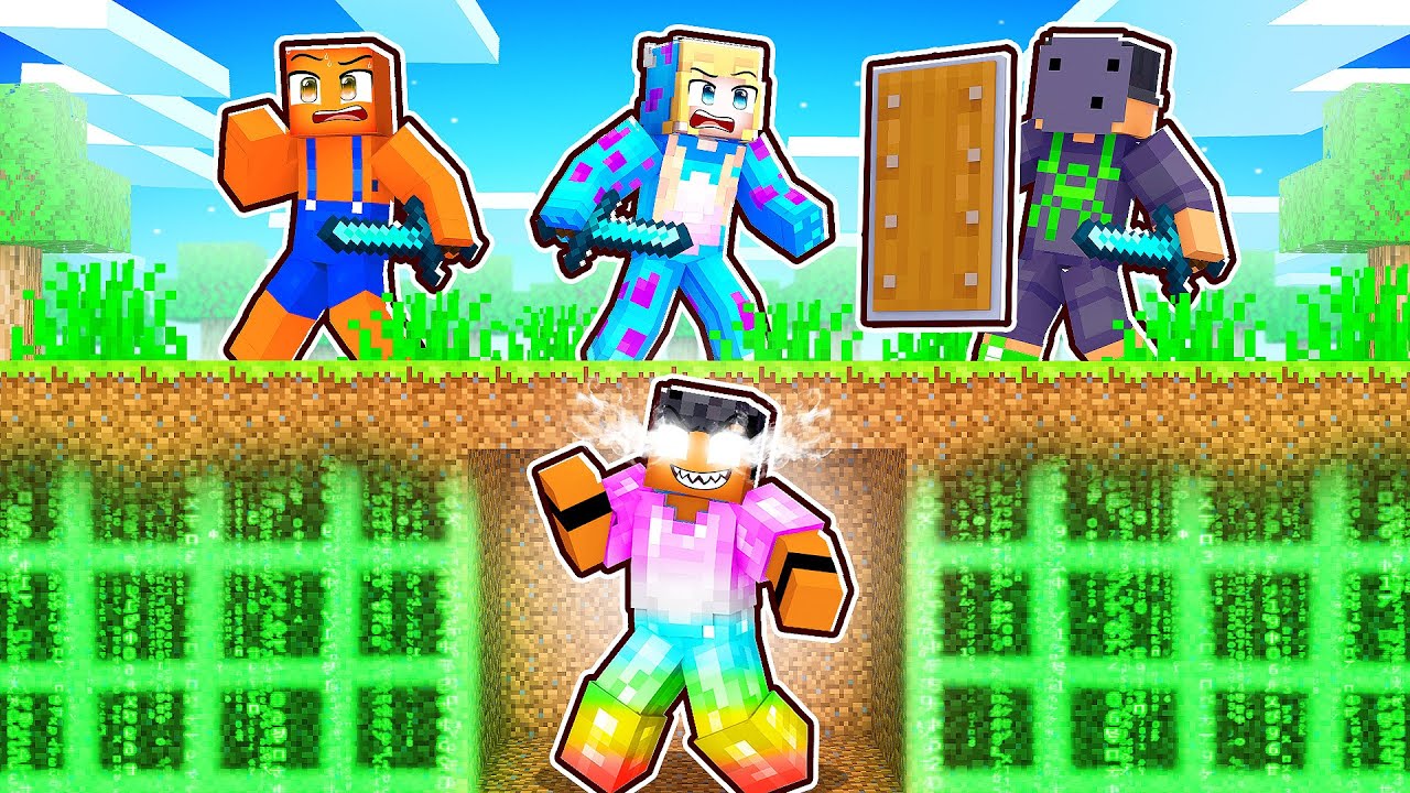 3 Caçadores vs Speedrunner HACKER no Minecraft